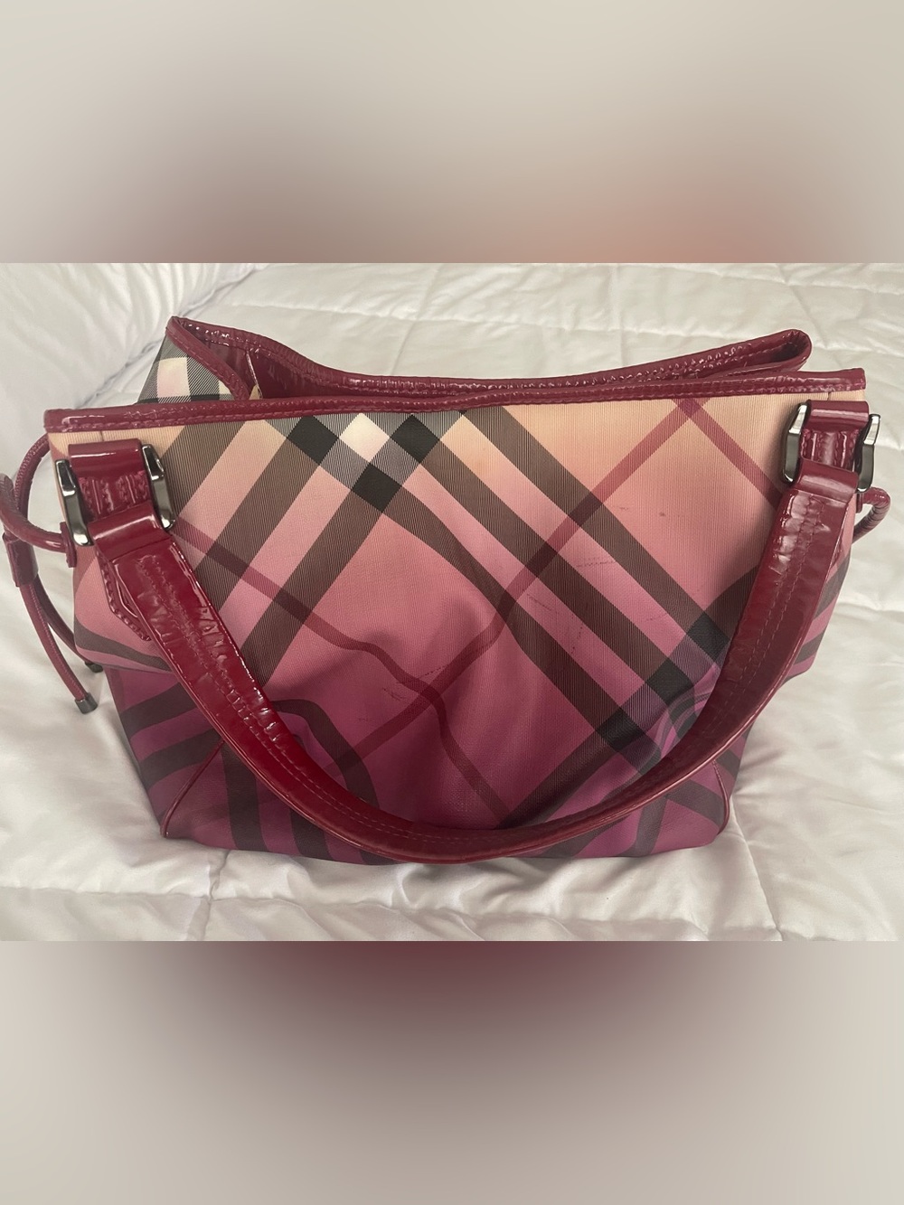 Burberry Pink Gradient Check Shoulder Bag